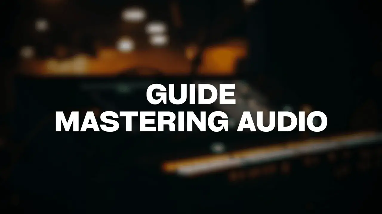 Guide pour maîtriser un son parfait. L'image montre un équipement audio flou, suggérant le processus de mastering.