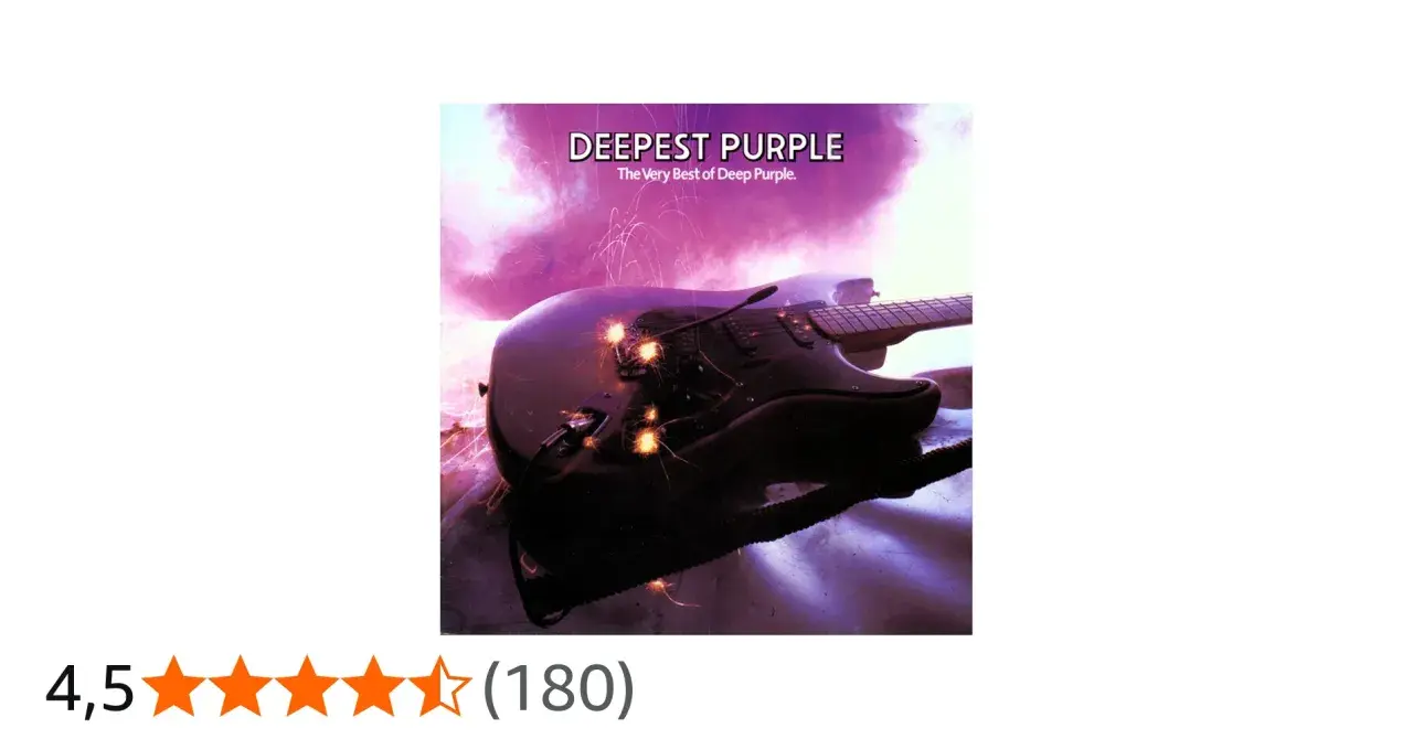 Pochette de l'album "Deepest Purple", une guitare électrique sombre sur fond violet avec des étincelles.