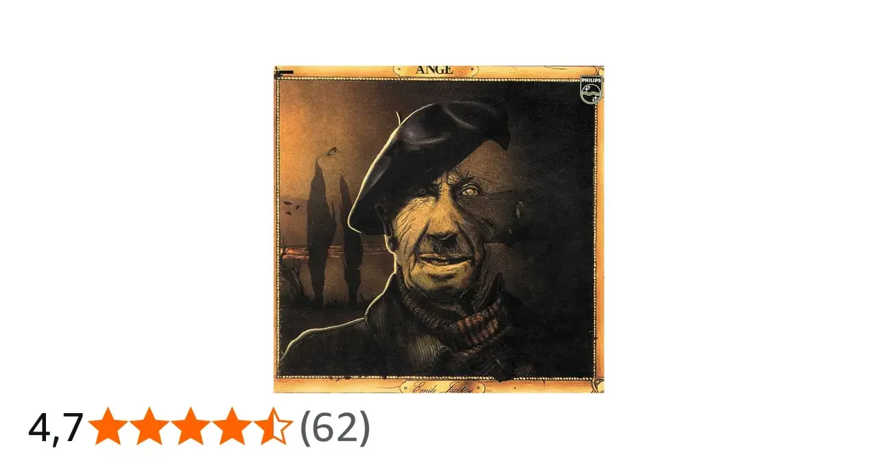 Portrait d'un homme au béret, style Emile Jacotey, avec un paysage sombre en arrière-plan.