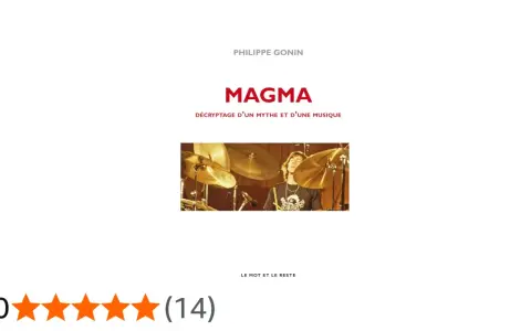 Livre "Magma : décryptage d'un mythe et d'une musique" par Philippe Gonin. Un batteur du groupe Magma en pleine action.