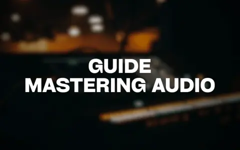 Guide pour maîtriser un son parfait. L'image montre un équipement audio flou, suggérant le processus de mastering.