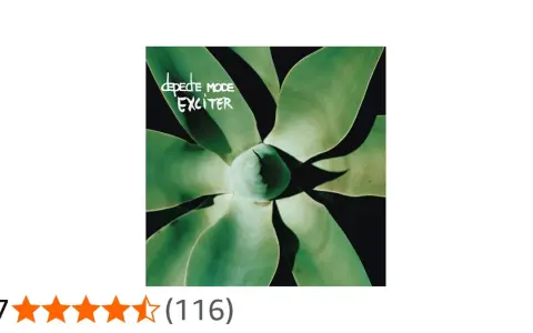 Pochette de l'album "Exciter" de Depeche Mode, avec une plante verte stylisée.