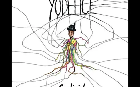 Couverture de l'album "Cardioid" de Yodelice, avec un personnage stylisé et des lignes abstraites.