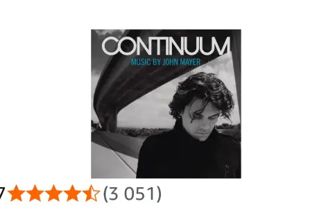 Pochette de l'album "Continuum" de John Mayer, avec le chanteur en gros plan sous un pont.