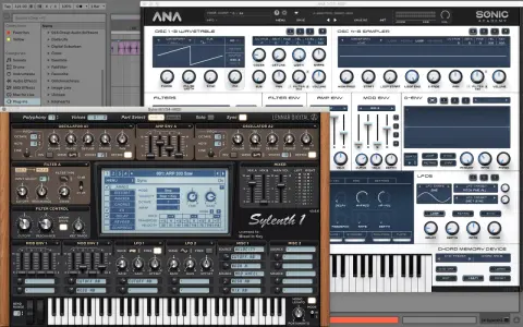 Synthétiseurs virtuels, dont Sylenth1 et ANA, offrant des sons gratuits pour la production musicale.