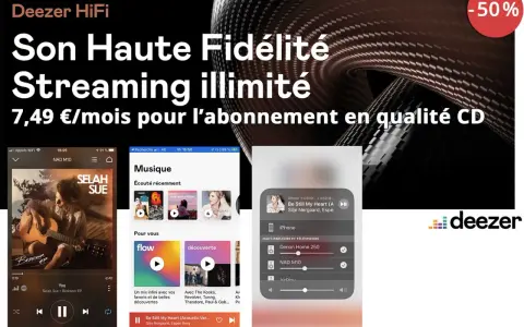 Deezer HiFi : son haute fidélité en qualité CD, streaming illimité pour 7,49€/mois. Profitez de Deezer lossless.