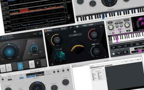 Interfaces de logiciels pour l'autotune fl studio gratuit, avec des claviers virtuels et des réglages de pitch.