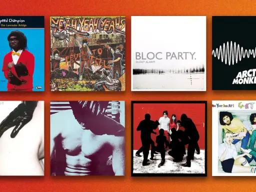Huit pochettes d'albums iconiques, de Bloc Party à Arctic Monkeys, un véritable battage médiatique pour ces classiques du rock indépendant.