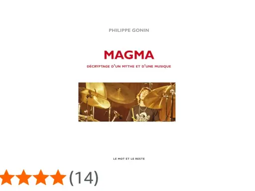 Livre "Magma : décryptage d'un mythe et d'une musique" par Philippe Gonin. Un batteur du groupe Magma en pleine action.