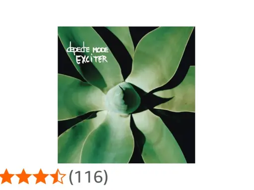 Pochette de l'album "Exciter" de Depeche Mode, avec une plante verte stylisée.