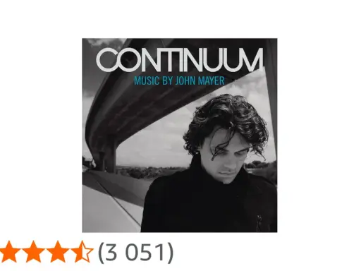 Pochette de l'album "Continuum" de John Mayer, avec le chanteur en gros plan sous un pont.