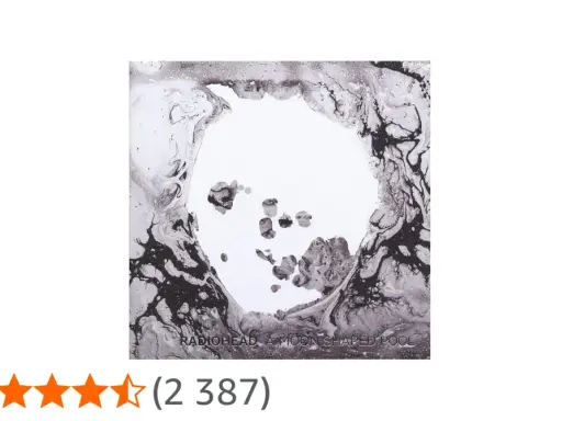 Pochette de l'album "A Moon Shaped Pool" de Radiohead, avec un design abstrait en noir et blanc.
