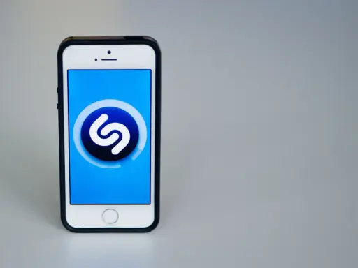 Un smartphone affiche l'application Shazam, une aide précieuse pour identifier les instruments de musique et les chansons.