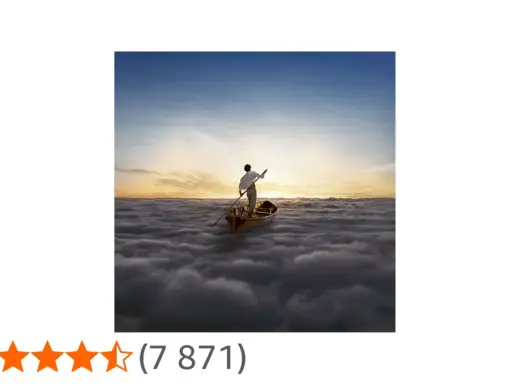 Un homme rame dans un bateau sur une mer de nuages, naviguant sur une **endless river** sous un ciel de crépuscule.