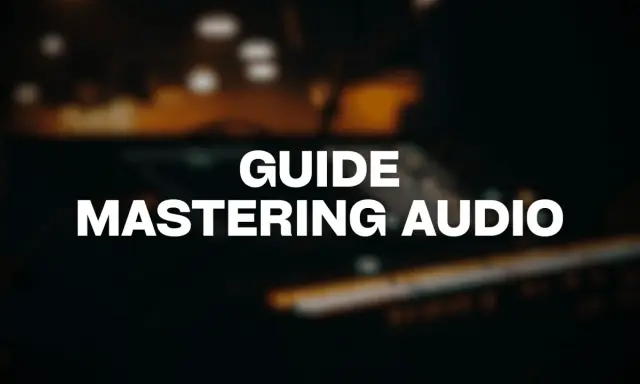 Guide pour maîtriser un son parfait. L'image montre un équipement audio flou, suggérant le processus de mastering.