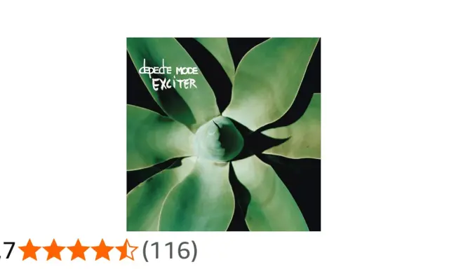 Pochette de l'album "Exciter" de Depeche Mode, avec une plante verte stylisée.
