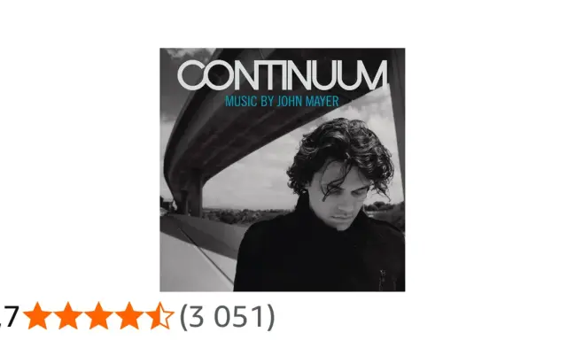 Pochette de l'album "Continuum" de John Mayer, avec le chanteur en gros plan sous un pont.