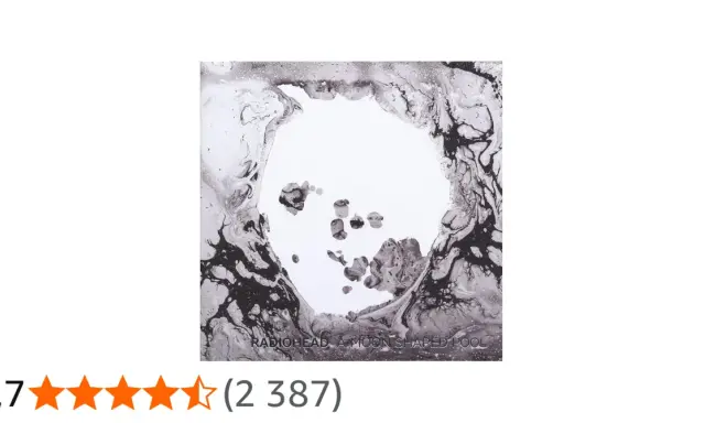 Pochette de l'album "A Moon Shaped Pool" de Radiohead, avec un design abstrait en noir et blanc.