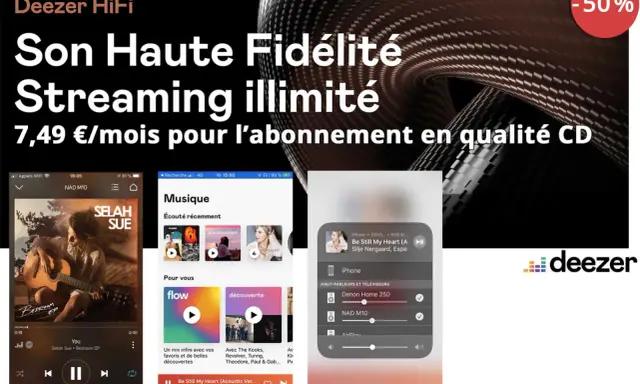 Deezer HiFi : son haute fidélité en qualité CD, streaming illimité pour 7,49€/mois. Profitez de Deezer lossless.