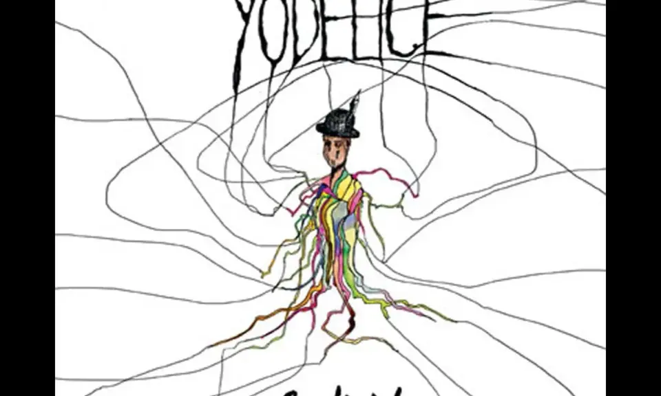 Couverture de l'album "Cardioid" de Yodelice, avec un personnage stylisé et des lignes abstraites.