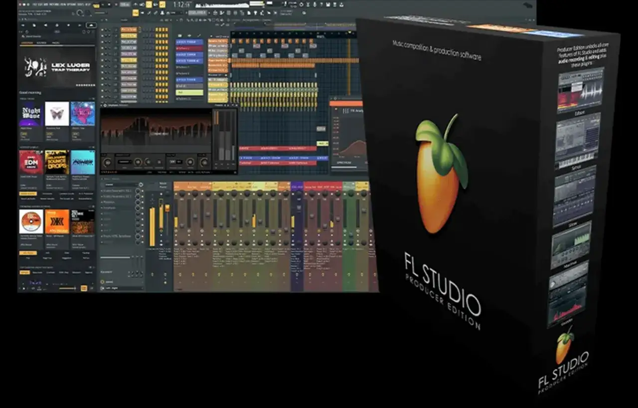 FL Studio, le meilleur vst pour composer et produire de la musique, avec sa boîte et son interface logicielle.